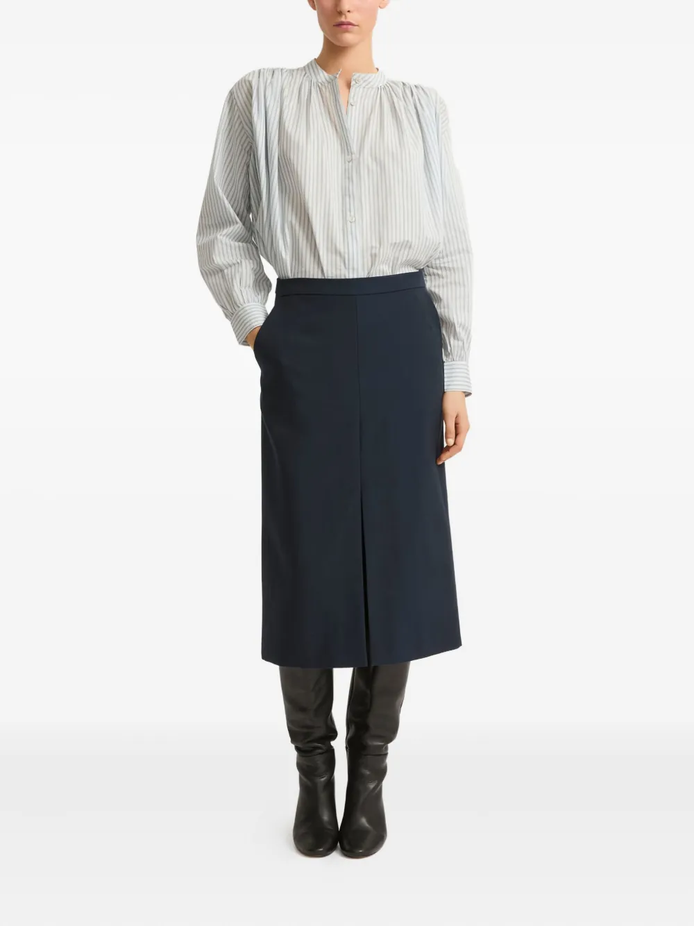 Yves Salomon striped shirt - Wit