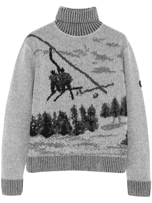 Yves Salomon Jacquard Knit Jumper | Grey | FARFETCH UK