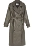Yves Salomon belted leather trench coat - Grey