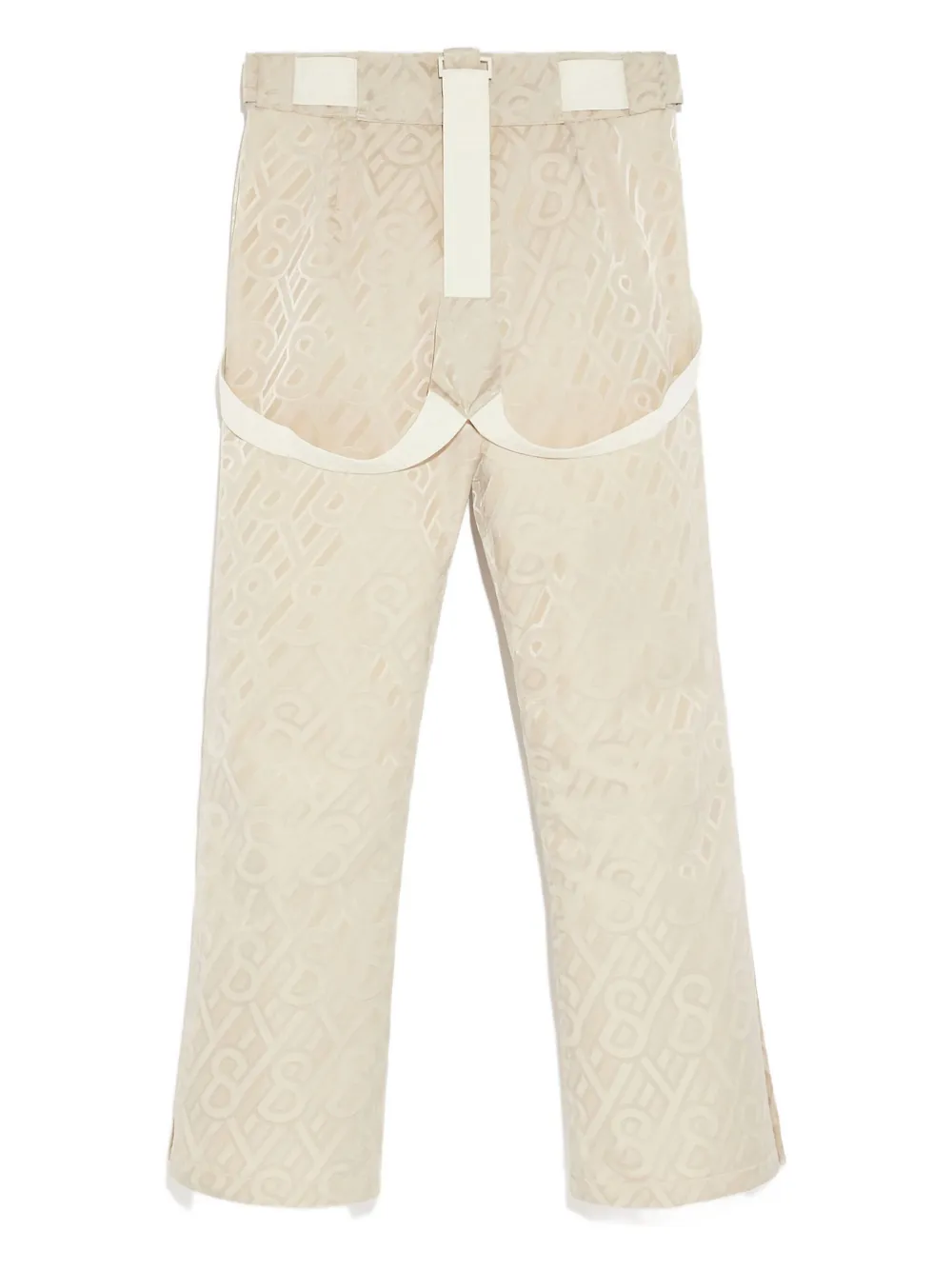 Yves Salomon Monogram-pattern Snow Trousers In Neutral
