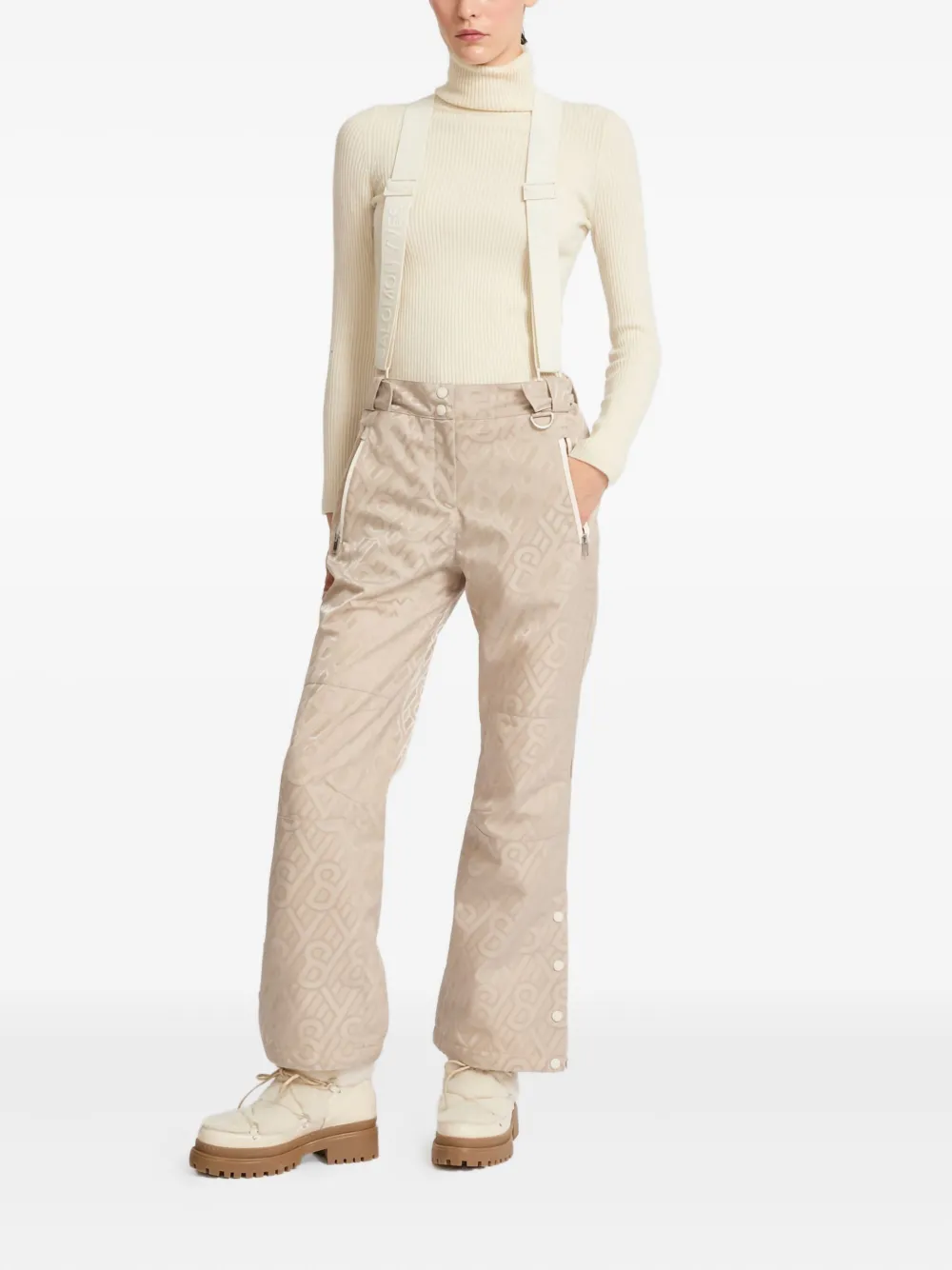 Yves Salomon monogram-pattern snow trousers | Straight-Leg Pants | Image 2