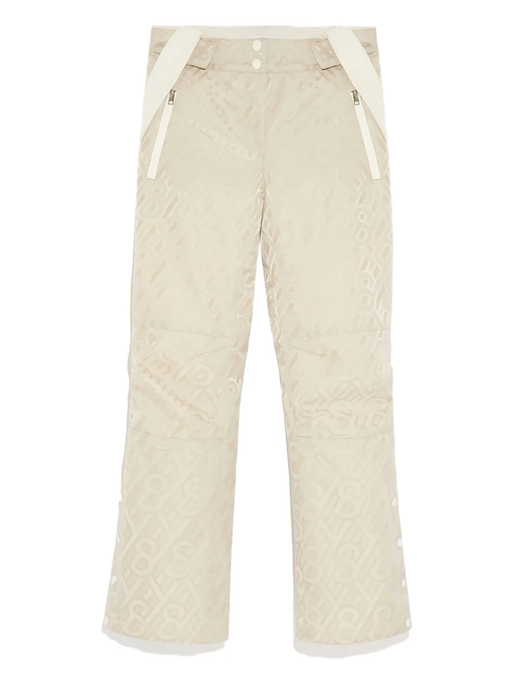 Yves Salomon monogram-pattern snow trousers | Neutrals | Image 1