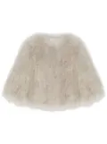 Yves Salomon cropped feather jacket - Grey