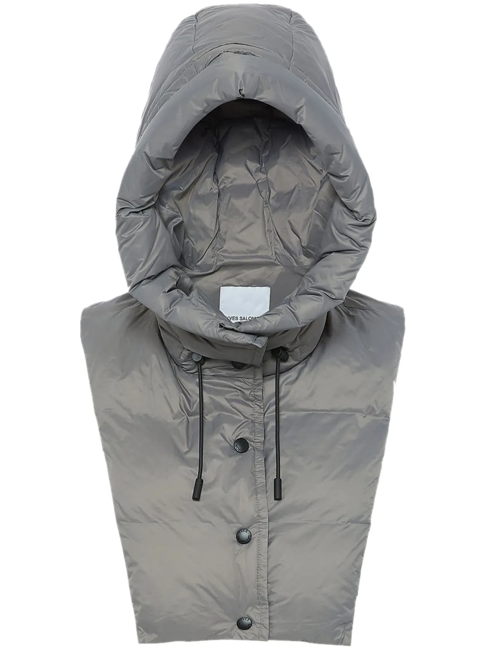 Yves Salomon padded-hood water-repellent bib - Grey