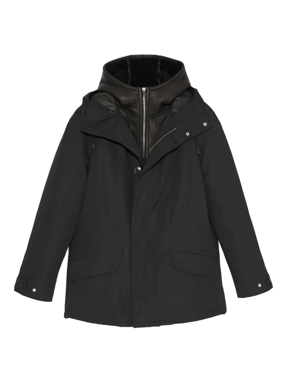 Yves Salomon hooded shearling parka | Black | Image 1