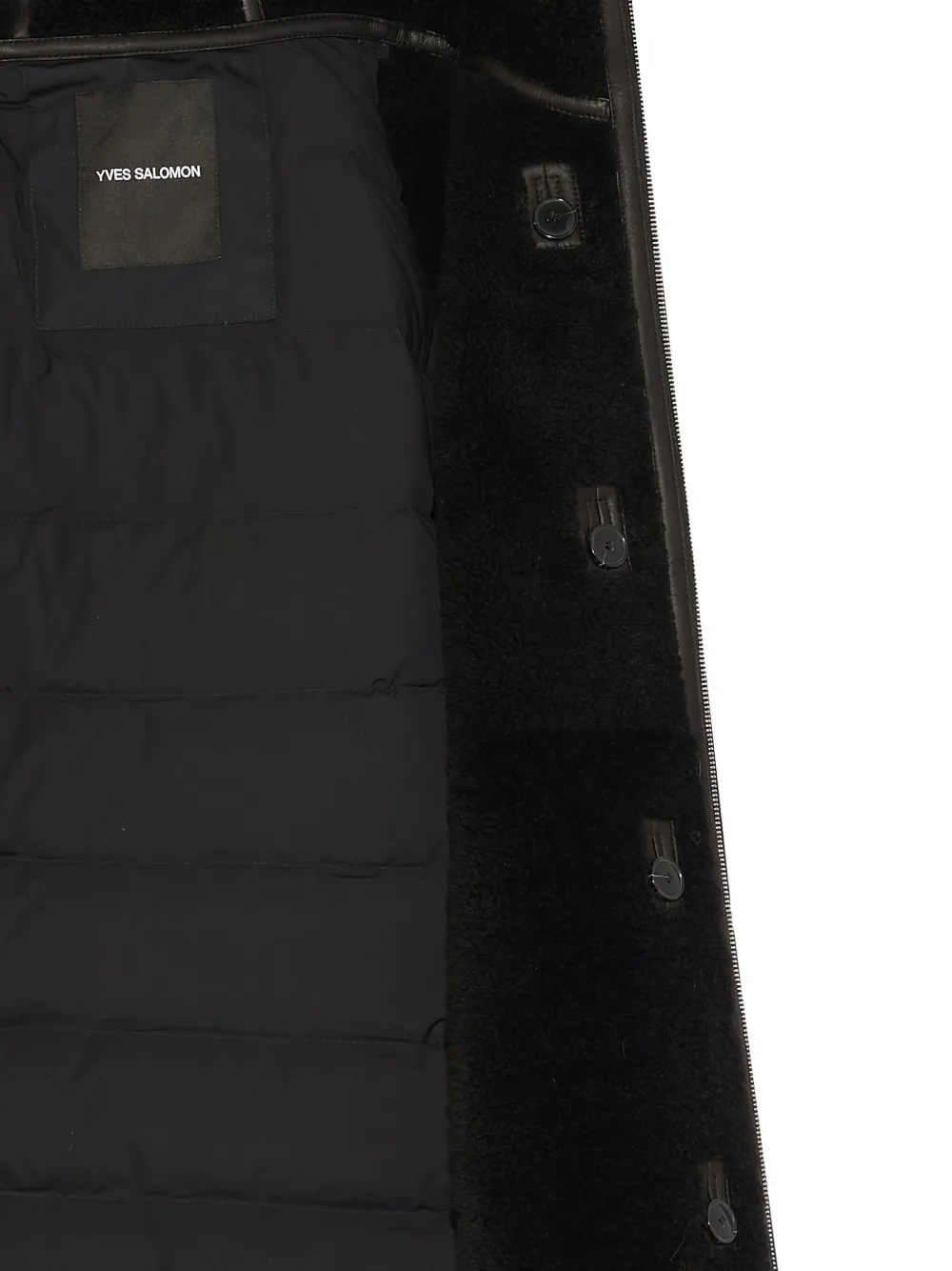 Yves Salomon Lammy parka met capuchon Zwart