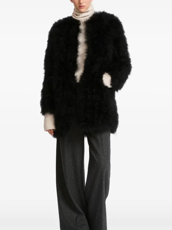 【関税込み】Yves Salomon ブラック フェザー ジャケット Yves Salomon フェザージャケット | ブラック | FARFETCH JP