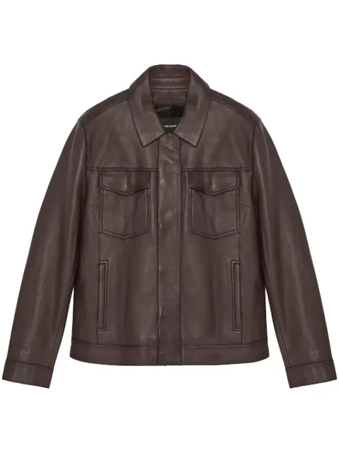 Yves Salomon denim-style leather jacket 