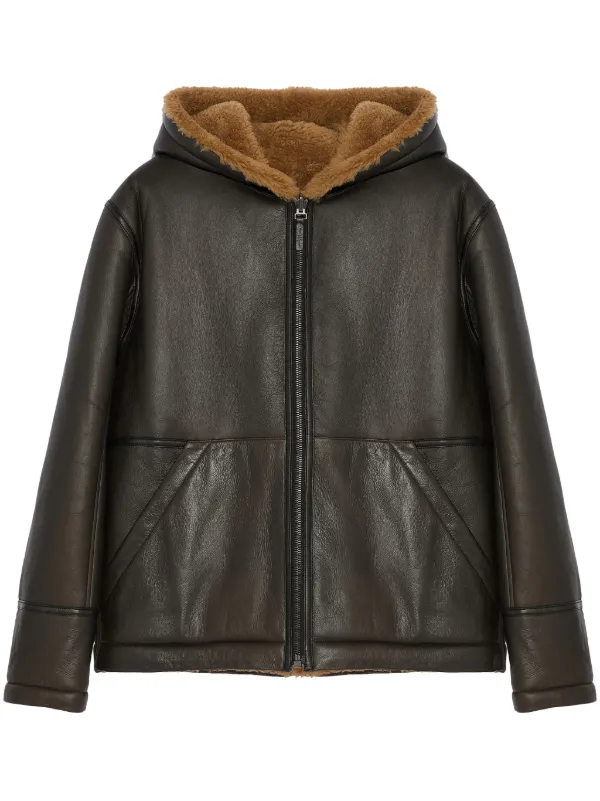 Yves Salomon Reversible Jacket in Brown