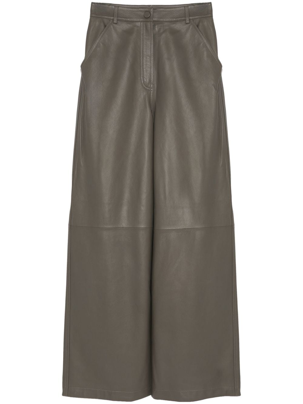 leather wide-leg trousers