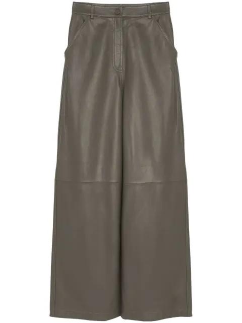 Yves Salomon leather wide-leg trousers 