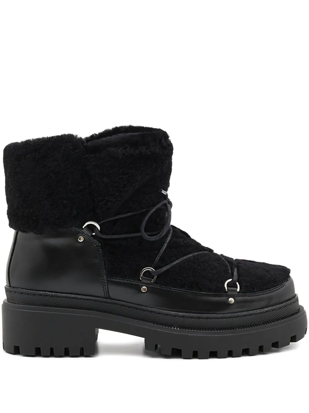 Yves Salomon 45MM shearling lace-up boots | Black | Image 1