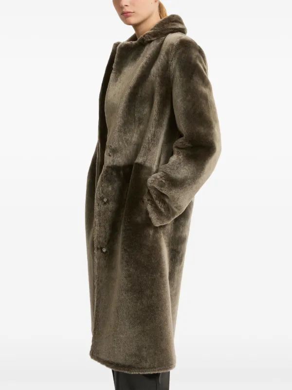 Yves Salomon Shearling Coat | Grey | FARFETCH