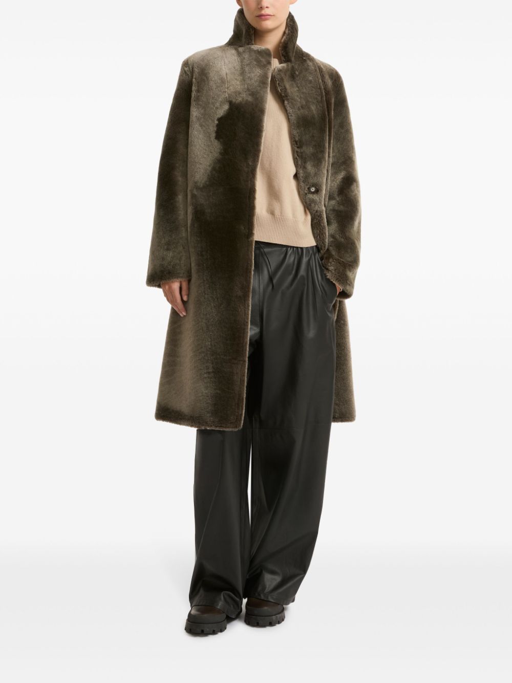 Yves Salomon shearling coat - Grijs