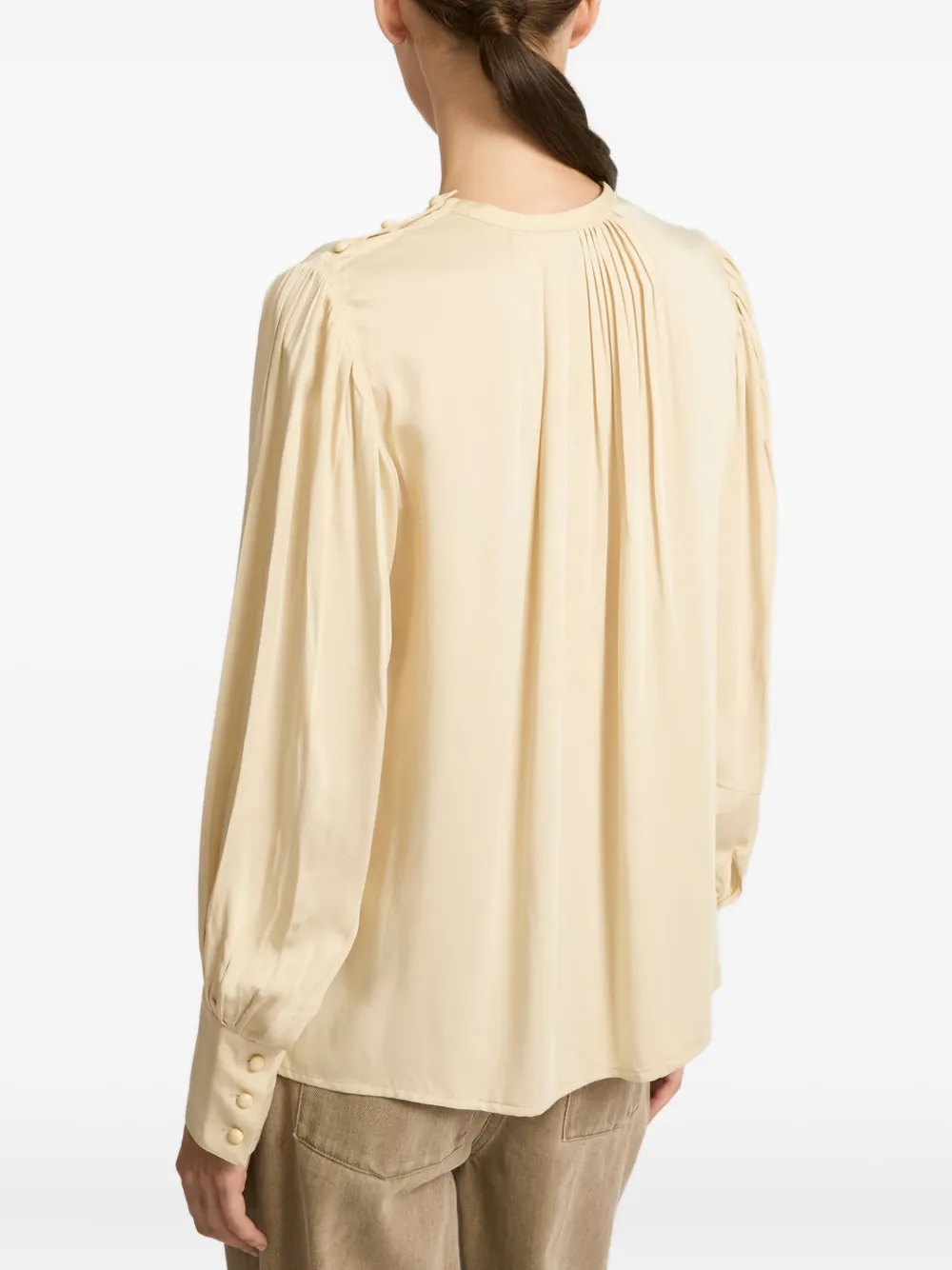 Yves Salomon Button-embellishment Blouse In Yellow