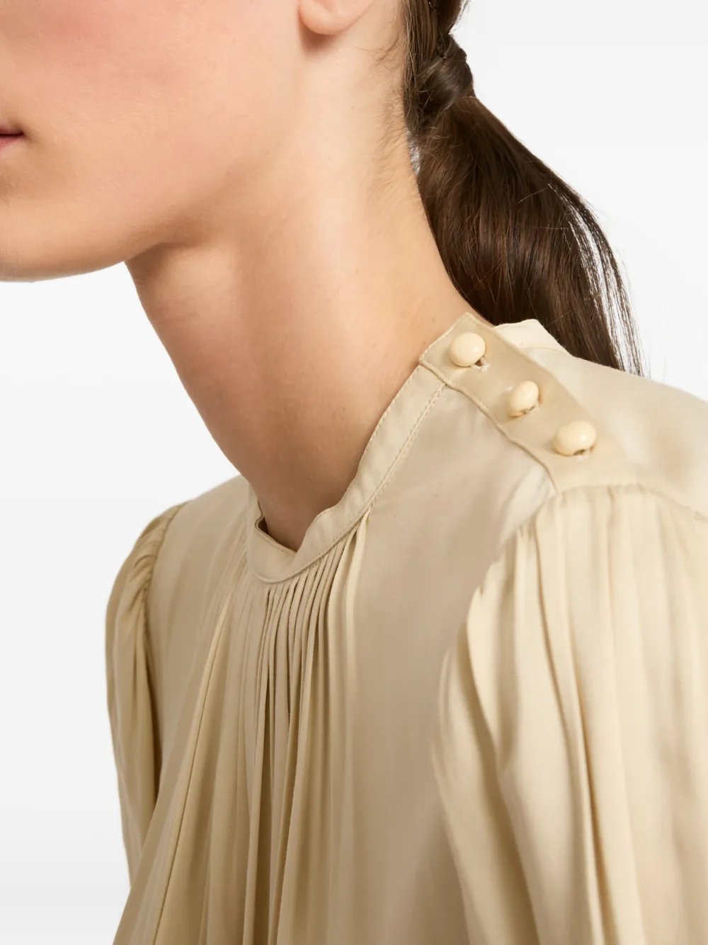Yves Salomon Button-embellishment Blouse In Yellow
