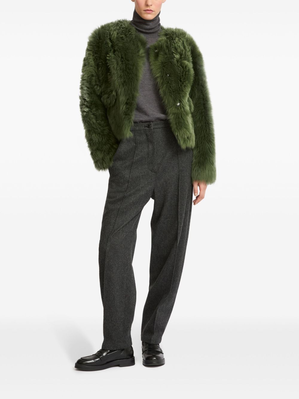 Yves Salomon shearling jacket - Green