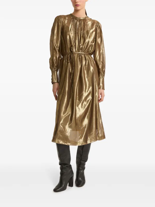 Yves Salomon Long Sleeve Dress - Gold
