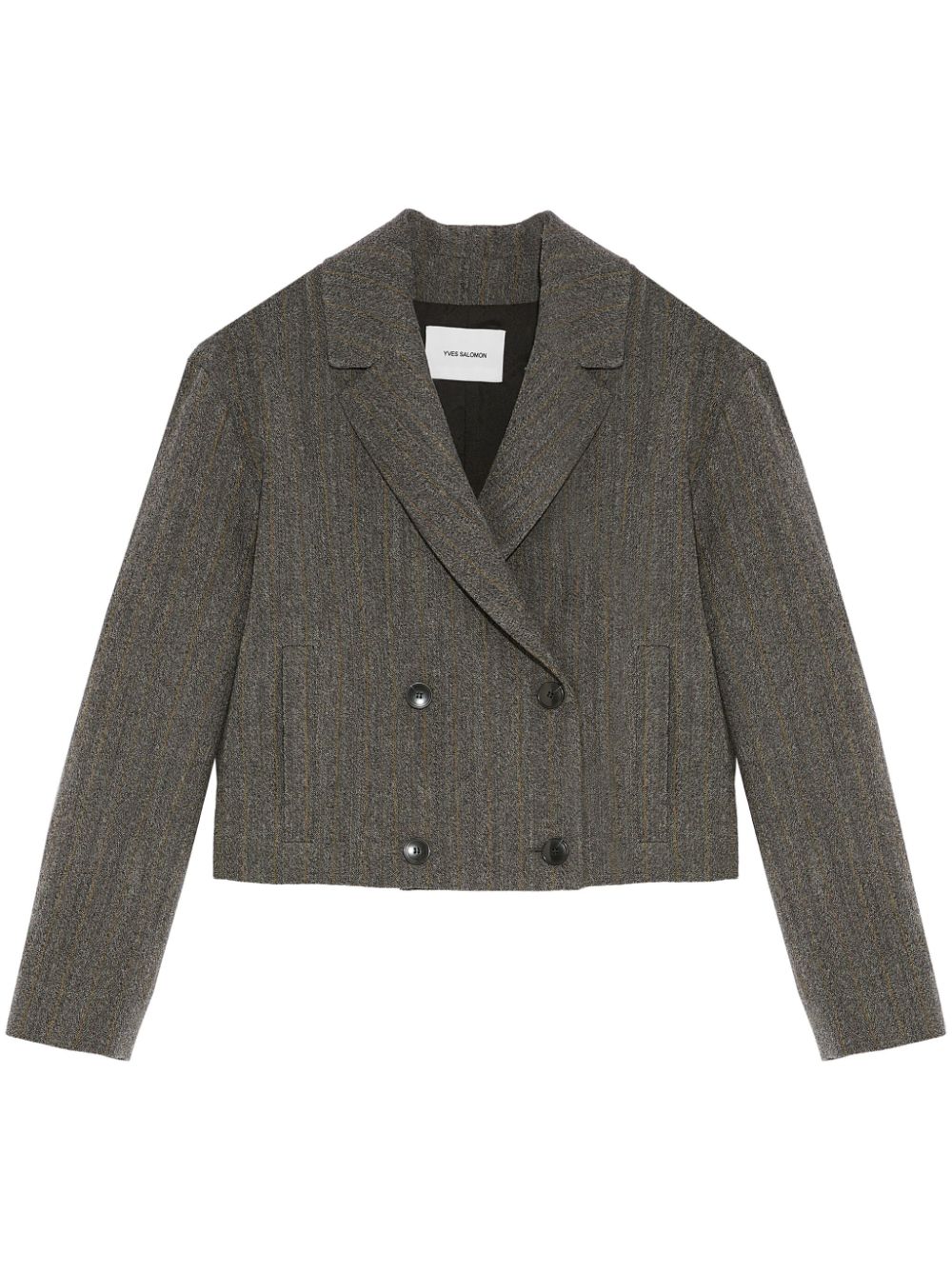 Shop Yves Salomon Notched Lapel Jacket In Grau