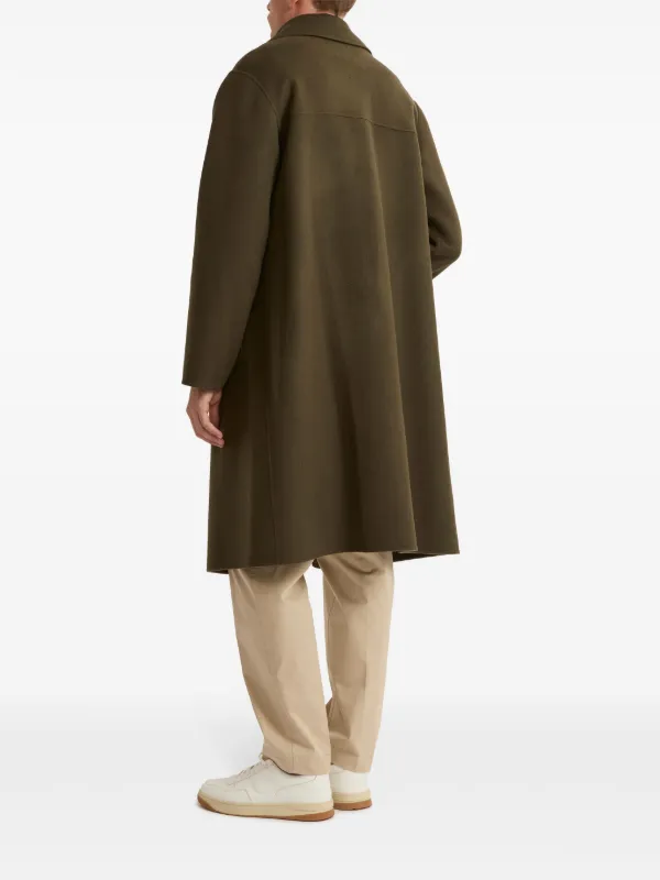【送料&関税込】Ferragamo Olive Green Wool Blend Coat Ferragamo single-breasted Coat | Green | FARFETCH
