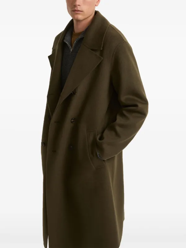 【送料&関税込】Ferragamo Olive Green Wool Blend Coat Ferragamo Olive Green Wool Blend Jacket | italist