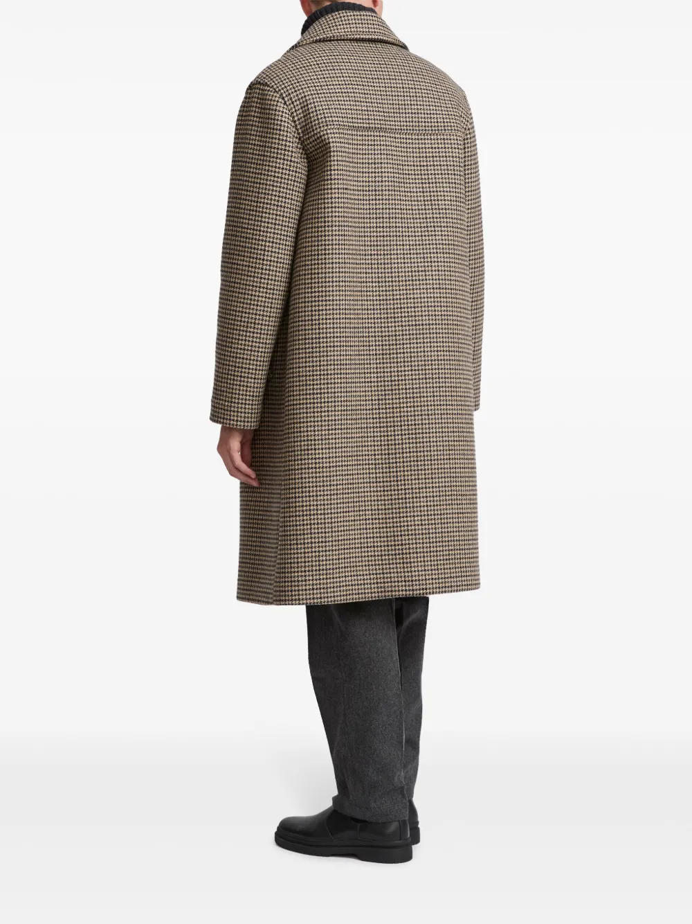 Yves Salomon Houndstooth-pattern Double-breasted Coat In Neutral