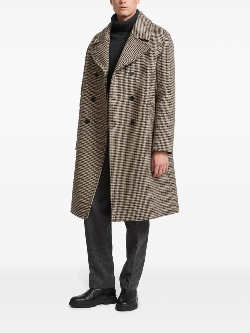 Yves Salomon houndstooth-pattern double-breasted coat | Double Breasted Coats | Image 2