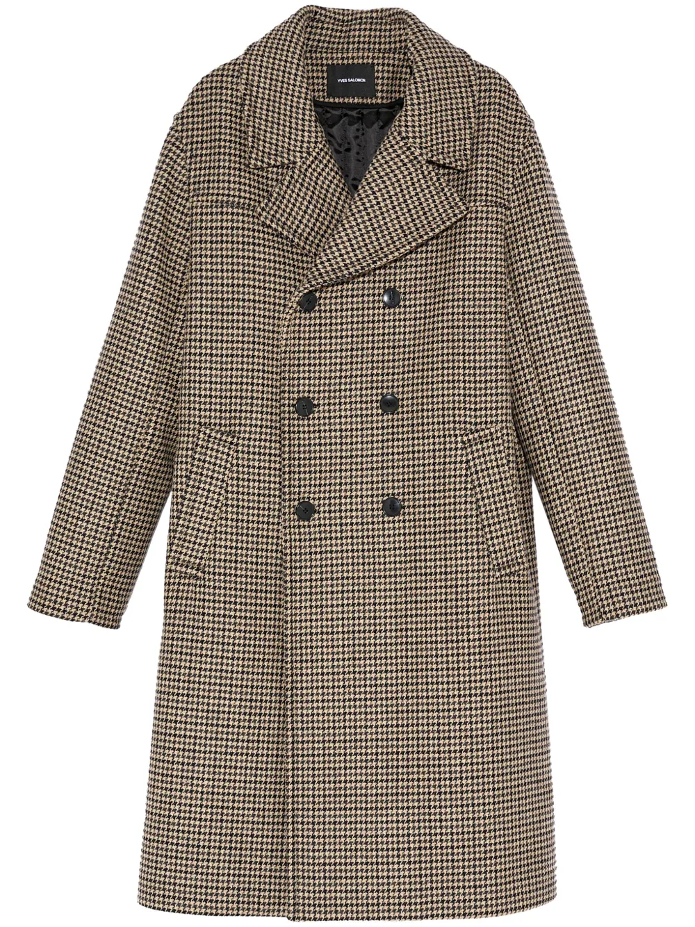 Yves Salomon houndstooth-pattern double-breasted coat | Neutrals | Image 1