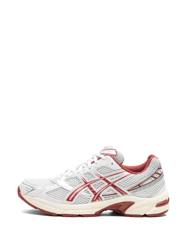 Asics red grey best sale