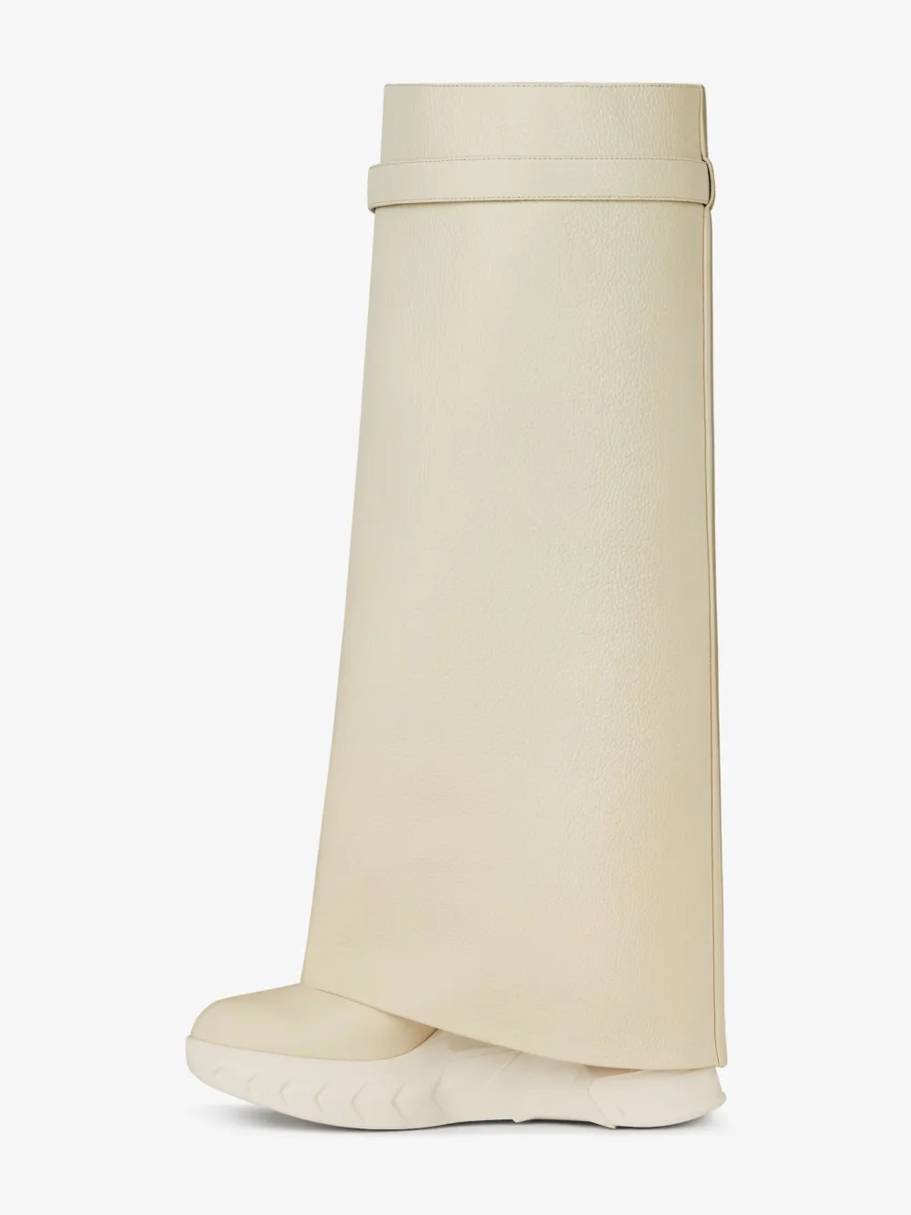 Givenchy Shark Lock Biker boots 120mm in grained leather Neutrals