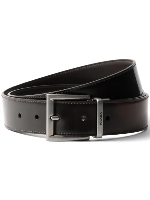 Ceinture en cuir à effet brossé - Prada - Modalova