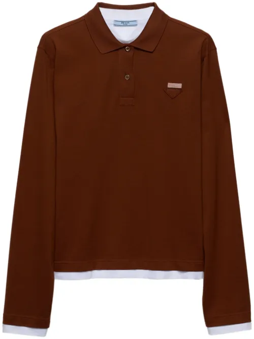 Polo à logo triangulaire - Prada - Modalova
