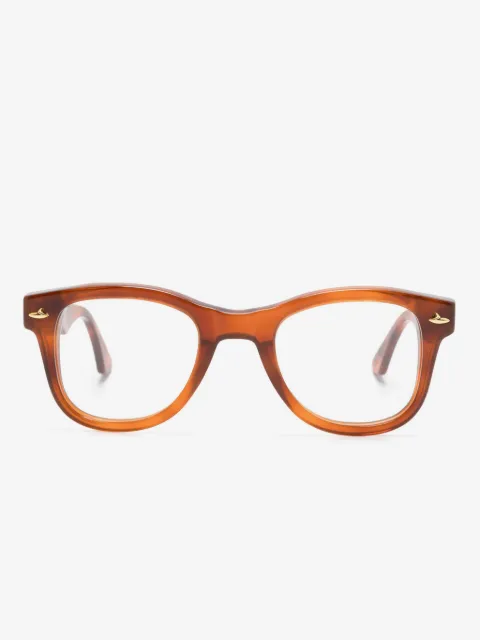 Sestini Eyewear Bril met rond montuur en schildpadschild-design