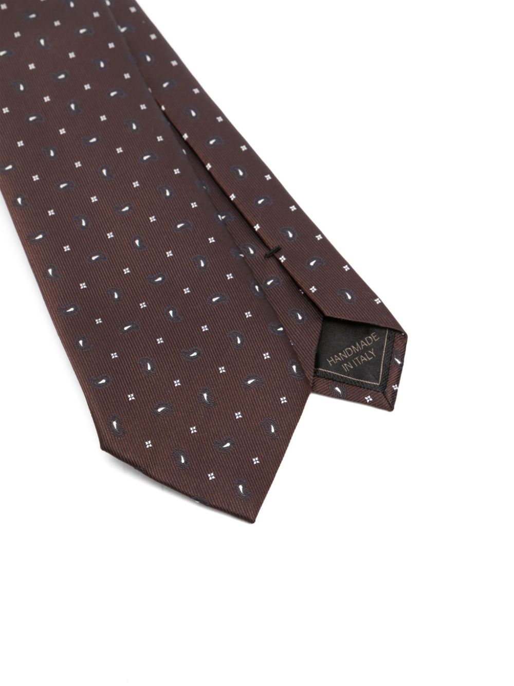 Brioni Stropdas met paisley-jacquard - Bruin