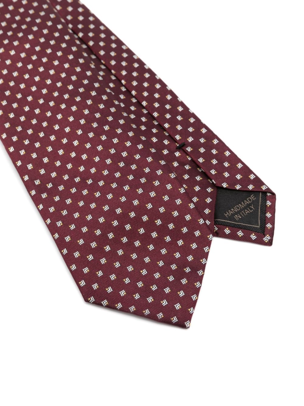 Brioni Stropdas met geometrisch jacquard - Rood