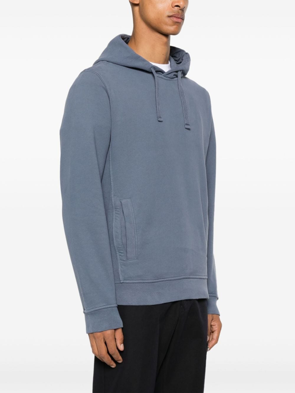 Shop Stone Island Compass-appliqué Hoodie In Blue