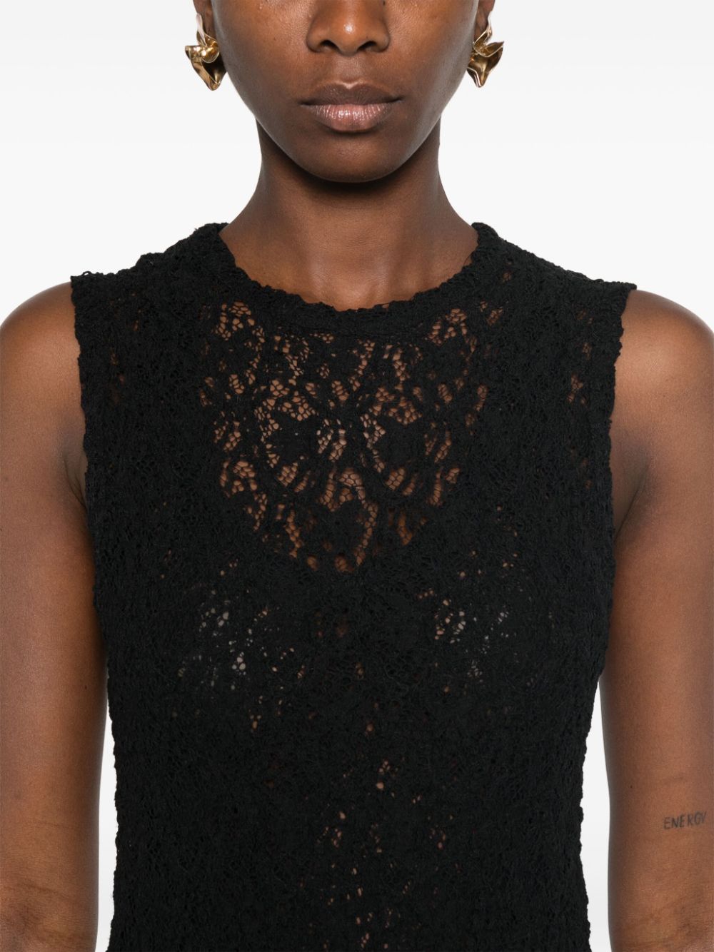 Shop Jil Sander Corded-lace Dress In Black