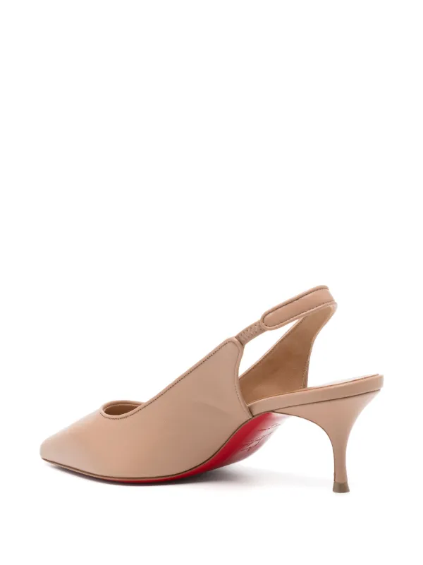 クリスチャンルブタン Sporty Kate Sling 55mm ベージュレザー Sporty Kate Sling 55 leather slingback pumps in beige