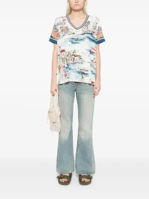 Johnny Was レディース 女性用 ファッション ブラウス Ashlee Ruffle Sleeve Blouse - Navy Johnny Was レディース 女性用 ファッション Tシャツ Cruz V-Neck