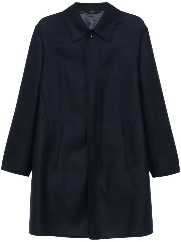 Brioni Felted Coat in Blue