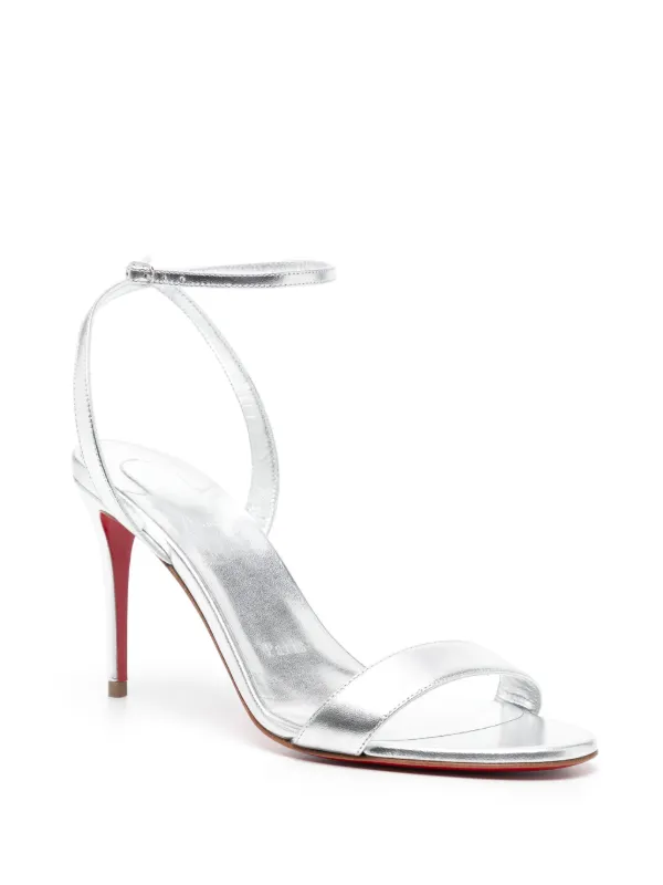 Christian Louboutin Loubigirl 85mm Leather Sandals | Silver