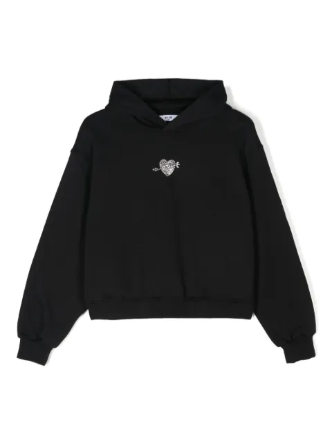 MSGM Kids crystal embellished cotton hoodie