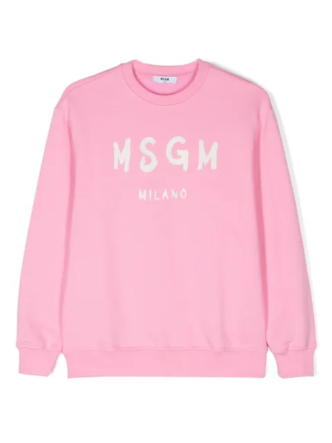 MSGM Kids logo-print cotton sweatshirt