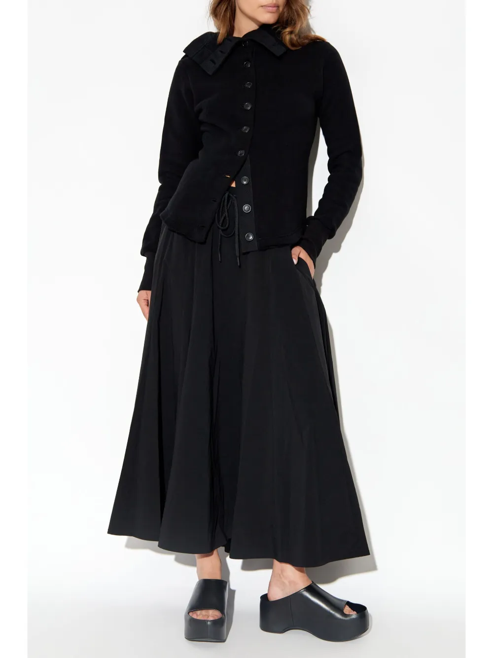 Yohji Yamamoto high-neck cardigan - Zwart