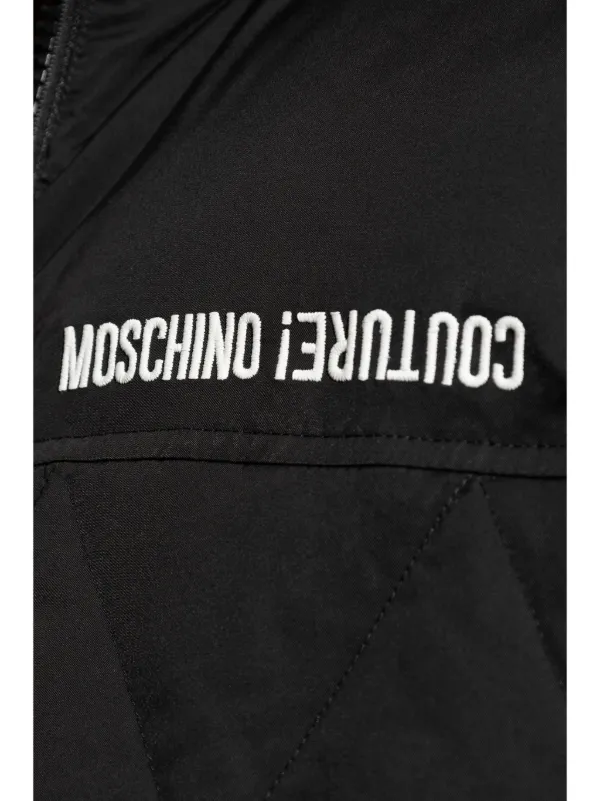 Moschino logo embroidered Jacket Black FARFETCH AE