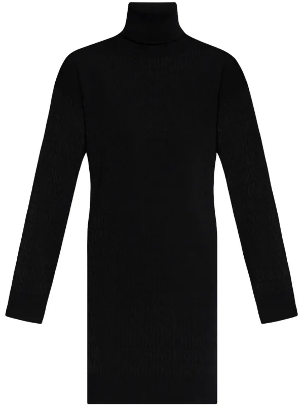 Moschino high neck Wool Dress Black FARFETCH AE