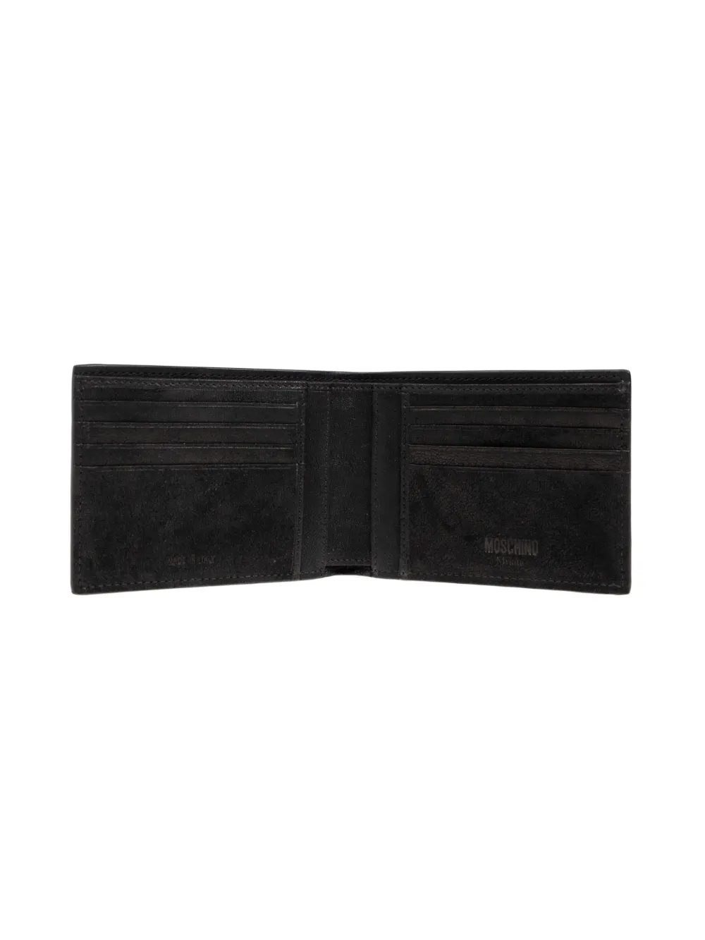 Moschino printed bi-fold wallet - Zwart