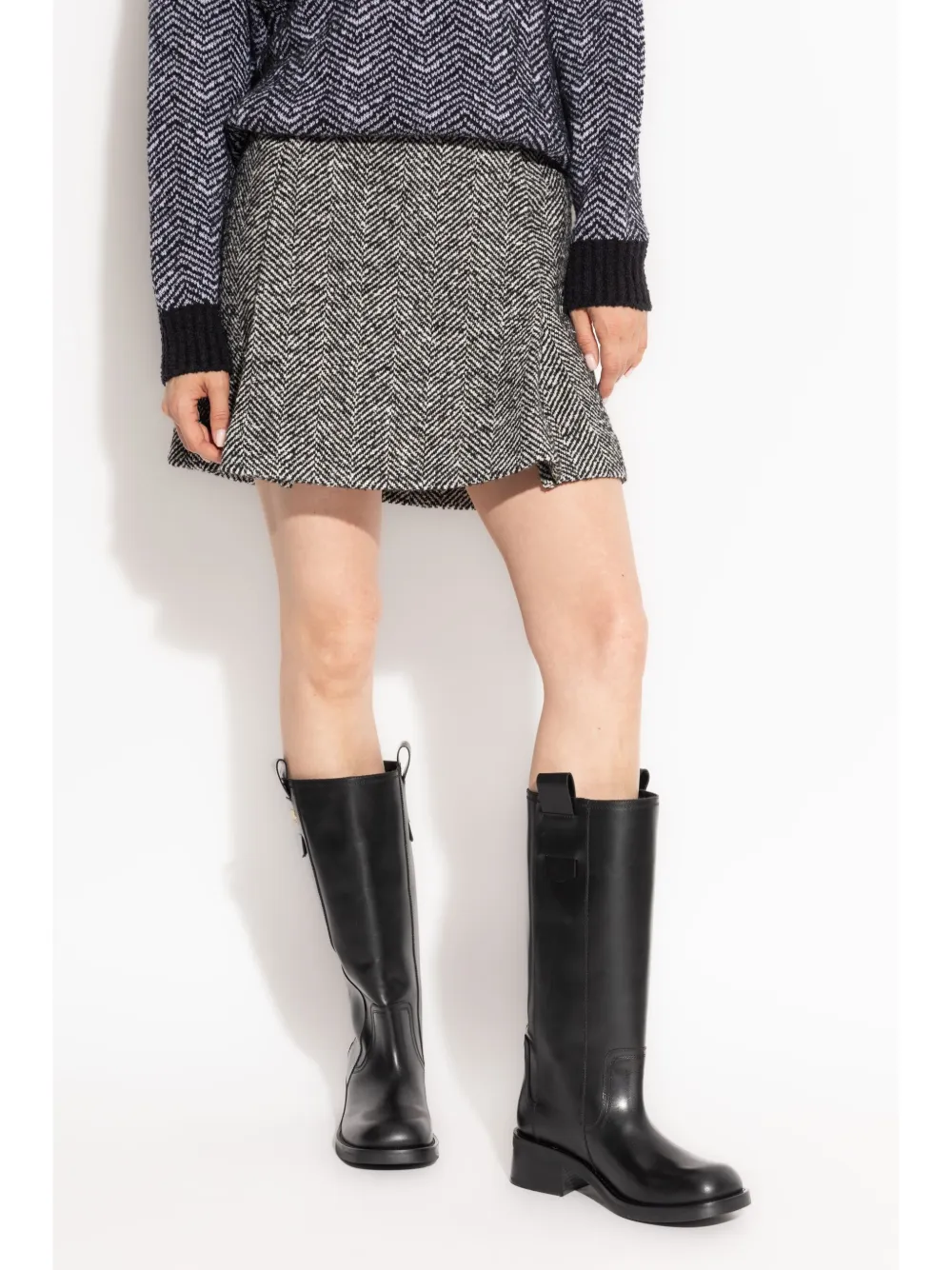 Moschino Rok met visgraatpatroon Zwart