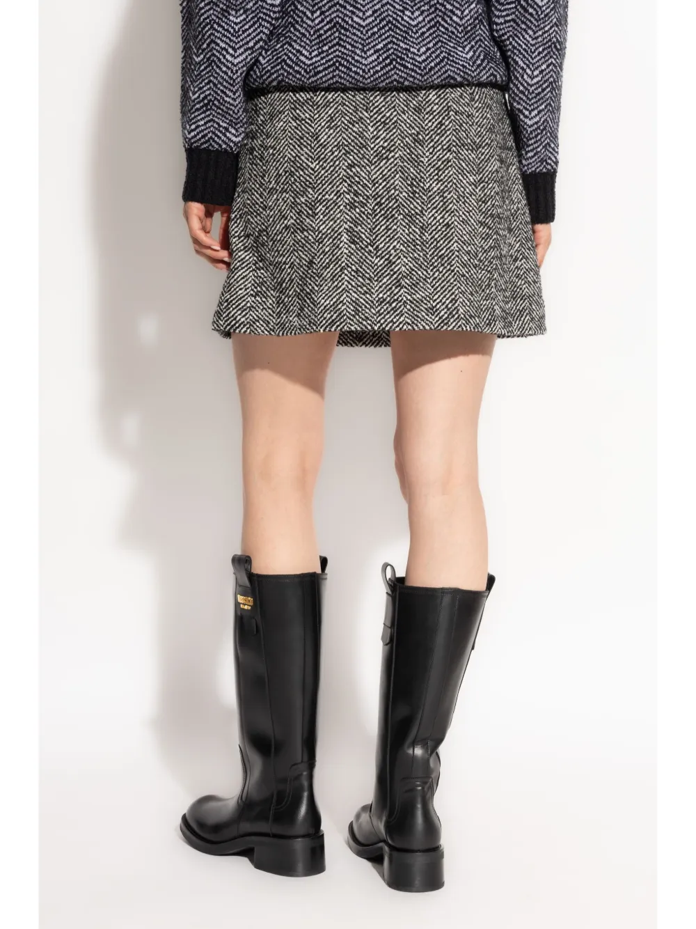 Moschino Rok met visgraatpatroon Zwart