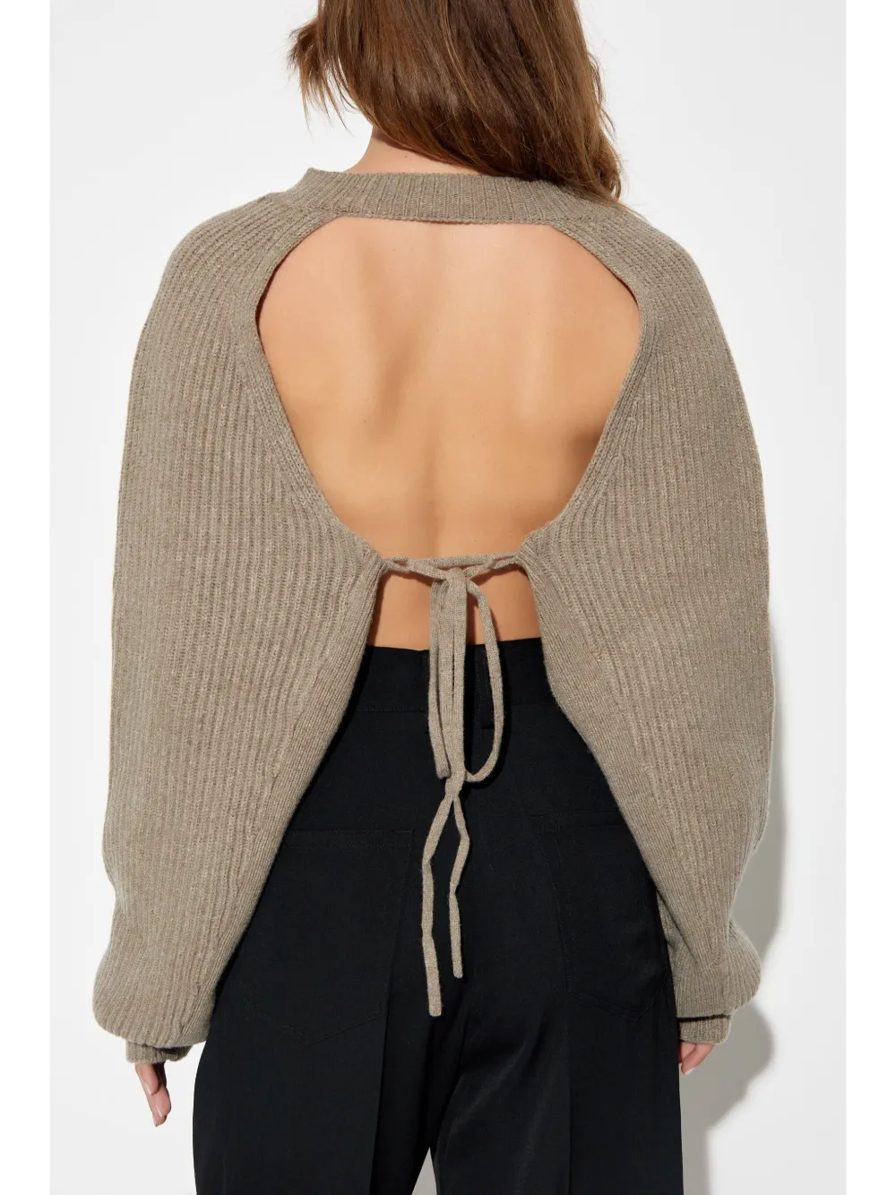 Yohji Yamamoto Open-back Jumper In Neutrals